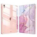Marble Pattern Crystal Acrylic Smart Tablet Leather Case with Pen Slot, For iPad 11th Gen 2025