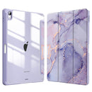 Marble Pattern Crystal Acrylic Smart Tablet Leather Case with Pen Slot, For iPad 11th Gen 2025