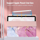 Marble Pattern Crystal Acrylic Smart Tablet Leather Case with Pen Slot, For iPad 11th Gen 2025