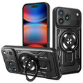 For iPhone 17 Pro Max Armor Rotating Holder MagSafe Phone Case