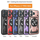 For iPhone 17 Armor Rotating Holder MagSafe Phone Case