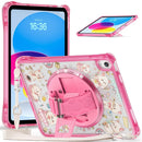 Pattern Rotation Grip Holder Clear PC TPU Tablet Case with Shoulder Strap, For iPad 11th gen 2025 A16