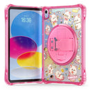 Pattern Rotation Grip Holder Clear PC TPU Tablet Case with Shoulder Strap, For iPad 11th gen 2025 A16