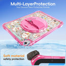 Pattern Rotation Grip Holder Clear PC TPU Tablet Case with Shoulder Strap, For iPad 11th gen 2025 A16
