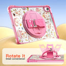 Pattern Rotation Grip Holder Clear PC TPU Tablet Case with Shoulder Strap, For iPad 11th gen 2025 A16