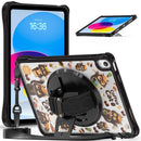 Pattern Rotation Grip Holder Clear PC TPU Tablet Case with Shoulder Strap, For iPad 11th gen 2025 A16