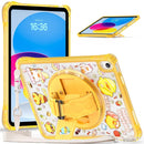 Pattern Rotation Grip Holder Clear PC TPU Tablet Case with Shoulder Strap, For iPad 11th gen 2025 A16