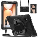 Rotatable Holder Silicone Hybrid PC Tablet Case with Shoulder Strap, For Samsung Galaxy Tab A11+
