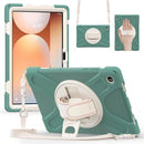 Rotatable Holder Silicone Hybrid PC Tablet Case with Shoulder Strap, For Samsung Galaxy Tab A11+