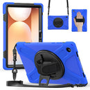 Rotatable Holder Silicone Hybrid PC Tablet Case with Shoulder Strap, For Samsung Galaxy Tab A11+