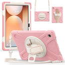 Rotatable Holder Silicone Hybrid PC Tablet Case with Shoulder Strap, For Samsung Galaxy Tab A11+