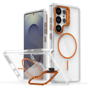 Bright Color Clear MagSafe Lens Frame Holder Phone Case, For Samsung Galaxy S26+ 5G, For Samsung Galaxy S26 Ultra 5G, For Samsung Galaxy S26 5G