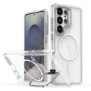 Bright Color Clear MagSafe Lens Frame Holder Phone Case, For Samsung Galaxy S26+ 5G, For Samsung Galaxy S26 Ultra 5G, For Samsung Galaxy S26 5G