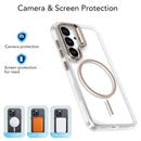 Bright Color Clear MagSafe Lens Frame Holder Phone Case, For Samsung Galaxy S26+ 5G, For Samsung Galaxy S26 Ultra 5G, For Samsung Galaxy S26 5G