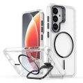 Bright Color Clear MagSafe Lens Frame Holder Phone Case, For Samsung Galaxy S26+ 5G, For Samsung Galaxy S26 Ultra 5G, For Samsung Galaxy S26 5G