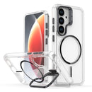 Bright Color Clear MagSafe Lens Frame Holder Phone Case, For Samsung Galaxy S26+ 5G, For Samsung Galaxy S26 Ultra 5G, For Samsung Galaxy S26 5G