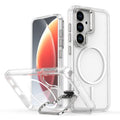 Bright Color Clear MagSafe Lens Frame Holder Phone Case, For Samsung Galaxy S26+ 5G, For Samsung Galaxy S26 Ultra 5G, For Samsung Galaxy S26 5G