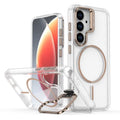 Bright Color Clear MagSafe Lens Frame Holder Phone Case, For Samsung Galaxy S26+ 5G, For Samsung Galaxy S26 Ultra 5G, For Samsung Galaxy S26 5G