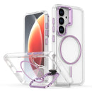 Bright Color Clear MagSafe Lens Frame Holder Phone Case, For Samsung Galaxy S26+ 5G, For Samsung Galaxy S26 Ultra 5G, For Samsung Galaxy S26 5G