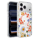 Flower Pattern IMD Glitter Magnetic Phone Case For iPhone 17 Pro