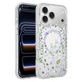 Flower Pattern IMD Glitter Magnetic Phone Case For iPhone 17 Pro