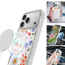 Flower Pattern IMD Glitter Magnetic Phone Case For iPhone 17 Pro