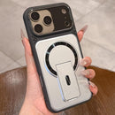 Shockproof Lens Cover Magnetic Phone Case with Hidden Holder For iPhone 17