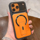 Shockproof Lens Cover Magnetic Phone Case with Hidden Holder For iPhone 17