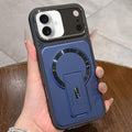 Shockproof Lens Cover Magnetic Phone Case with Hidden Holder For iPhone 17