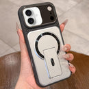 Shockproof Lens Cover Magnetic Phone Case with Hidden Holder For iPhone 17