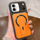 Shockproof Lens Cover Magnetic Phone Case with Hidden Holder For iPhone 17
