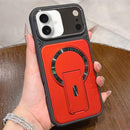 Shockproof Lens Cover Magnetic Phone Case with Hidden Holder For iPhone 17