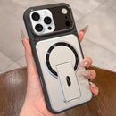 Shockproof Lens Cover Magnetic Phone Case with Hidden Holder For iPhone 17