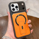 Shockproof Lens Cover Magnetic Phone Case with Hidden Holder For iPhone 17