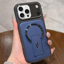 Shockproof Lens Cover Magnetic Phone Case with Hidden Holder For iPhone 17