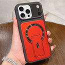 Shockproof Lens Cover Magnetic Phone Case with Hidden Holder For iPhone 17