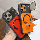 Shockproof Lens Cover Magnetic Phone Case with Hidden Holder For iPhone 17