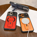 Shockproof Lens Cover Magnetic Phone Case with Hidden Holder For iPhone 17