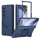 Rotation Magnetic Ring Holder Hinge Integrated Film Phone Case, For Galaxy Z Flip7 5G, For Galaxy Z Flip6 5G, For Galaxy Z Fold6 5G, For Galaxy Z Fold5 5G