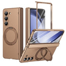 Rotation Magnetic Ring Holder Hinge Integrated Film Phone Case, For Galaxy Z Flip7 5G, For Galaxy Z Flip6 5G, For Galaxy Z Fold6 5G, For Galaxy Z Fold5 5G