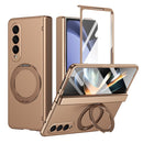 Rotation Magnetic Ring Holder Hinge Integrated Film Phone Case, For Galaxy Z Flip5 5G, For Galaxy Z Fold4 5G, For Galaxy Z Fold3 5G