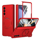 Rotation Magnetic Ring Holder Hinge Integrated Film Phone Case, For Galaxy Z Flip5 5G, For Galaxy Z Fold4 5G, For Galaxy Z Fold3 5G