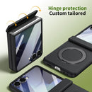 Rotation Magnetic Ring Holder Hinge Integrated Film Phone Case, For Galaxy Z Flip7 5G, For Galaxy Z Flip6 5G, For Galaxy Z Fold6 5G, For Galaxy Z Fold5 5G
