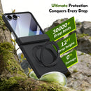 Rotation Magnetic Ring Holder Hinge Integrated Film Phone Case, For Galaxy Z Flip7 5G, For Galaxy Z Flip6 5G, For Galaxy Z Fold6 5G, For Galaxy Z Fold5 5G