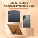 For Galaxy Z Fold 8 5G Suede Texture Kickstand Protective Phone Case