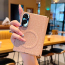 Electroplate Dual-Hinge Fabric Texture Magnetic Phone Case, For Galaxy Z Fold8 5G, For Galaxy Z Fold8 Ultra 5G, For Galaxy Z Fold7 / W26