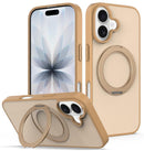 Skin Feel Revolving Kickstand Magnetic Phone Case, For iPhone 16, For iPhone 15 Pro Max, For iPhone 15 Pro, For iPhone 15