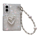 For Samsung Galaxy Z Fold 8 5G Pearlescent Shell Texture Phone Case with DIY Bracelet