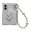 For Samsung Galaxy Z Fold 8 5G Pearlescent Shell Texture Phone Case with DIY Bracelet