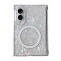 Pearlescent Shell Texture Magnetic Ring Phone Case For Galaxy Z Fold 8 5G